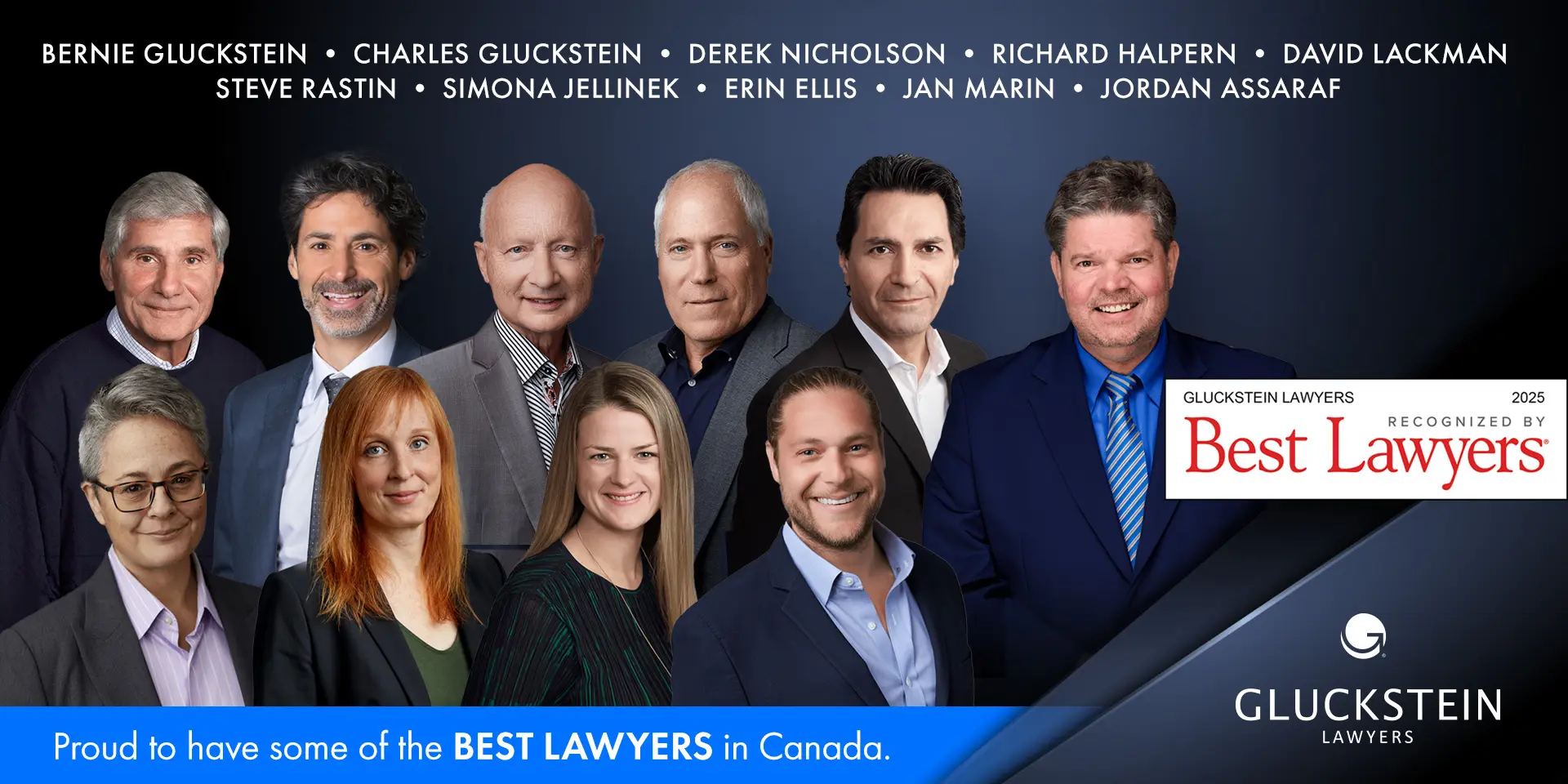 We are thrilled announce that 10 of our esteemed Gluckstein Lawyers have been named in the 2025 Edition of The Best Lawyers in Canada™