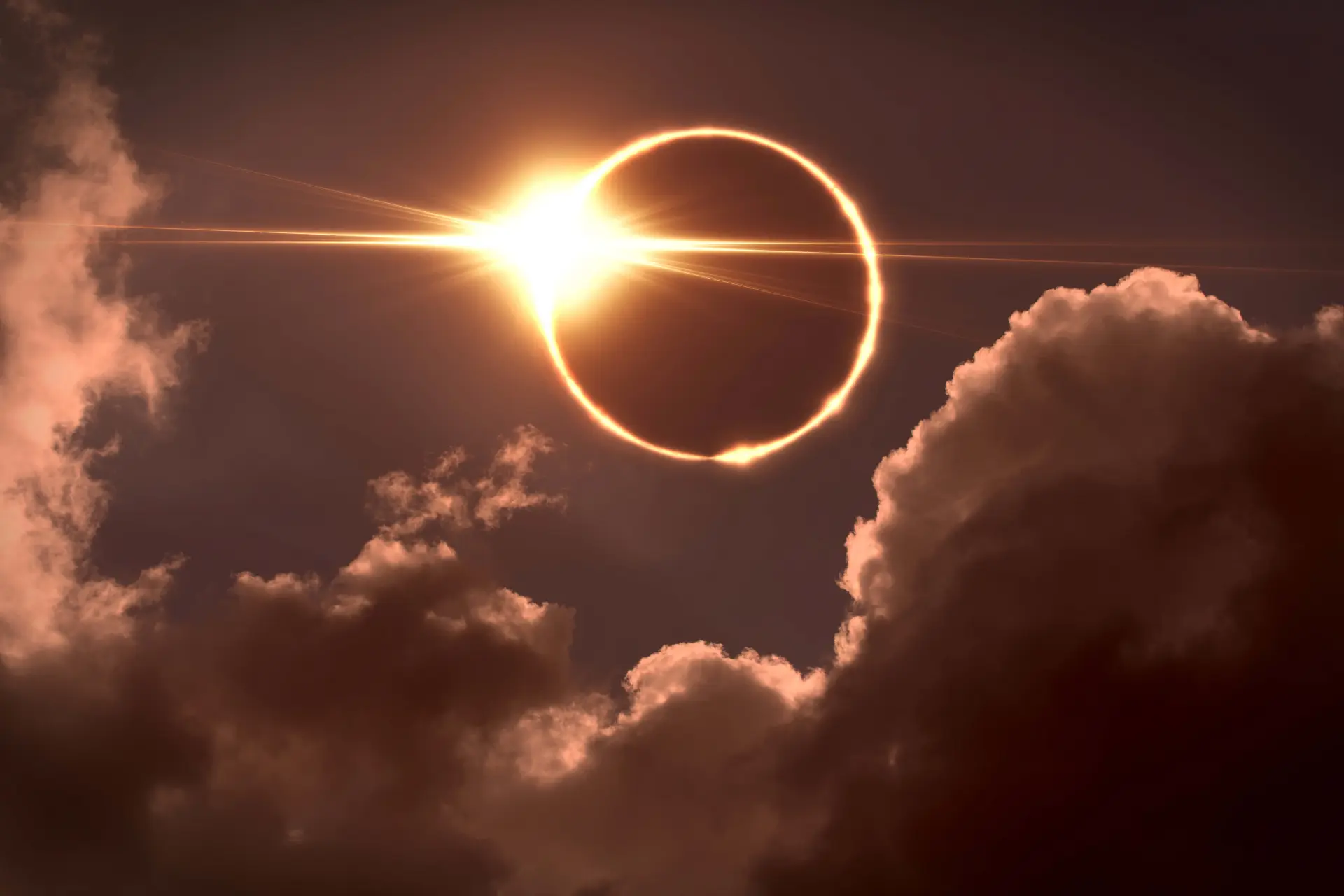 a rendering of a rare solar eclipse